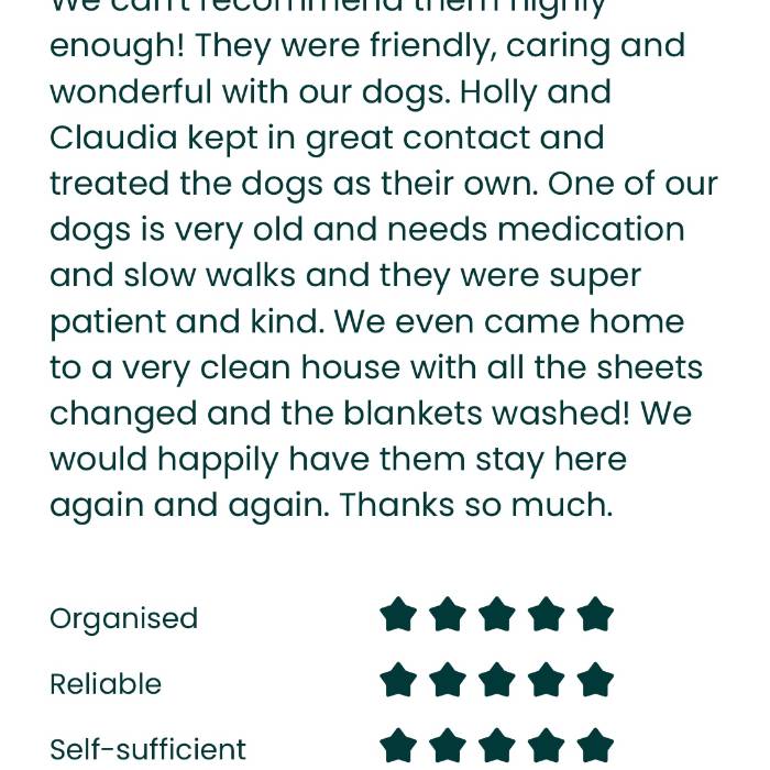 Claudia & Holly - House Sitter - Caring Couple: Professional Pet Lovers